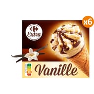 Carrefour extra 6 cônes vanille 409g