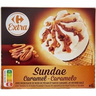 Carrefour extra 6 cônes sundae caramel 435g