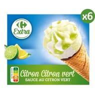 Carrefour extra 6 cônes citron / citron vert 444g