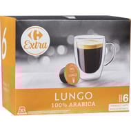 Carrefour extra café 30 capsules compatibles dolce gusto généreux et fruité 224g