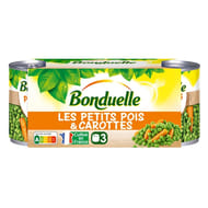 Bonduelle petits pois & carottes 3x1/4 600g