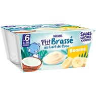 Nestlé p'tit brassé au lait de coco banane 4x90g dès 6 mois