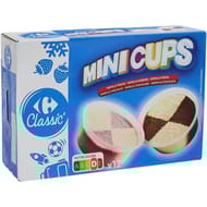 Carrefour classic' glace vanille fraise / vanille chocolat 12 mini pots 368g