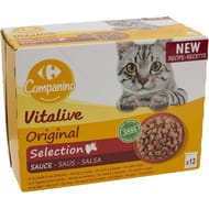 Carrefour companino pâtée pour chat viandes légumes 12 sachets de 100g