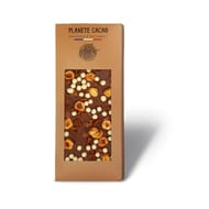 Planète cacao tablette lait crunchy noisette et caramel 80g