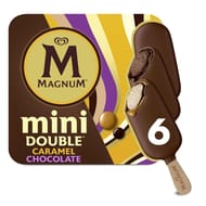 Magnum 6 mini bâtonnets glace double chocolat caramel 330ml - 283g