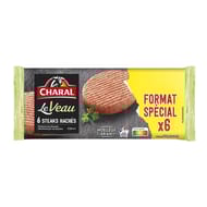 Steak haché de veau format spécial x6 600g Charal