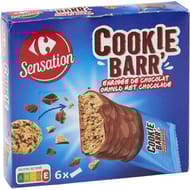Carrefour sensation barres chocolatées cookie x6 - 168g