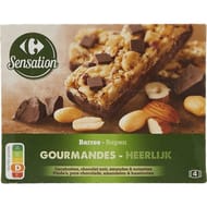 Carrefour sensation barres cacahuètes chocolat x4 -140g
