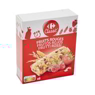 Carrefour classic' barres de céréales fruits rouges  x6 - 126g