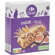 Carrefour classic' barres céréales figue x6 - 126g