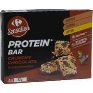 Carrefour sensation barres protéinées chocolat x4 - 128g