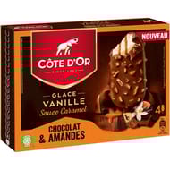 Côte d'Or 4 bâtonnets glace vanille sauce caramel 276g