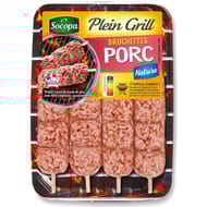 Brochettes plein grill au porc nature x4 360g Socopa