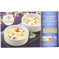 Carrefour extra 2 cassolettes noix de st jacques sauce riesling 220g