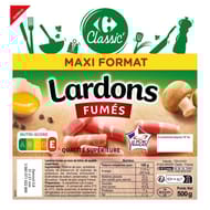 Carrefour classic' lardons fumés maxi format 500g