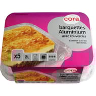 Cora barquettes x5 aluminium 2 litres