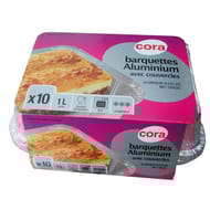 Cora barquettes x10 aluminium 1l plat