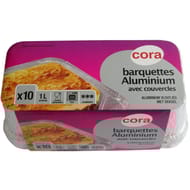 Cora barquettes x10 aluminium 1 litre profond