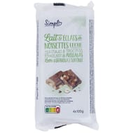 Simpl tablette de chocolat lait & éclats de noisettes - 100g