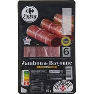 Carrefour extra jambon de Bayonne igp 6 tranches 100g