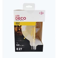Carrefour ampoule LED fil G125 E27 50W - lumière gold x1