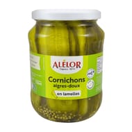 Alélor cornichons aigres-doux en lamelles 670g