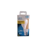 Carrefour ampoule LED B22 standard blanc-chaud 100W X1