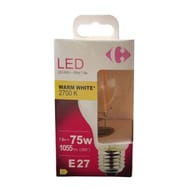 Carrefour ampoule LED E27 standard blanc-chaud 75W X1
