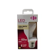 Carrefour ampoule LED E27 standard blanc-froid 60W X1