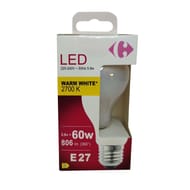 Carrefour ampoule E27 forme standard blanc-chaud 60W X1
