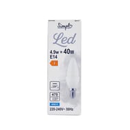 Simpl ampoule E14 forme flamme blanc-froid dépolie 40W x1