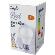 Simpl ampoule LED E27 standard - blanc-chaud dépolie 40W X1