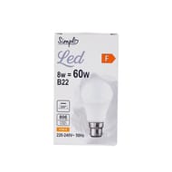 Simpl ampoule LED B22 standard blanc-chaud dépolie 60W X1