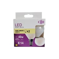 Carrefour ampoule LED fil sphérique 40W E14 x2