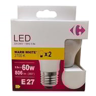 Carrefour ampoule LED sphérique 60W E27