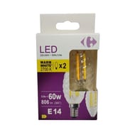 Carrefour ampoule LED fil flamme 60W E14