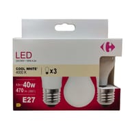 Carrefour ampoule LED fil sphérique 40W E27 x3