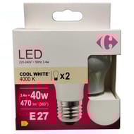 Carrefour ampoule LED fil sphérique 40W E27 x2