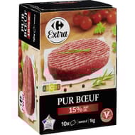 Carrefour extra steak haché pur boeuf 15% mg 10x100g