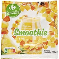 Carrefour sensation fruits pour smoothie ananas mangue papaye 450g