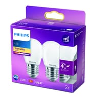 Philips led Sphérique E27 40W Blanc Chaud Dépolie Verre Boite de 2