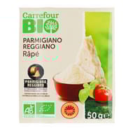 Carrefour Bio fromage râpé parmigiano reggiano AOP 50g
