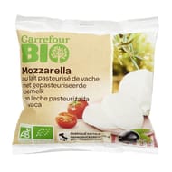 Carrefour bio mozzarella au lait pasteurisé de vache bio 125g