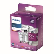 Philips ampoule LED classic 50W GU10 WH 36D non dimable boite de 2