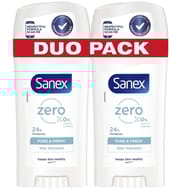 Sanex zero déodorant stick pure & fresh 2x65ml
