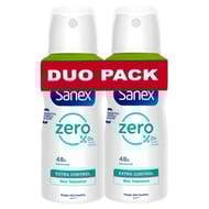 Sanex zero déodorant spray compressé extra control 2x100ml