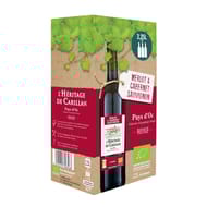 L'héritage de Carillan vin rouge a.o.p pays d'oc merlot Cabernet Sauvignon bio 2.25l