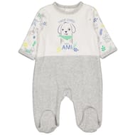 Dors bien velours garçon BLANC / GRIS CHINE 18 MOIS