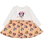 Robe manches longues minnie fille BLANC / PECHE AOP MINNIE 18 MOIS